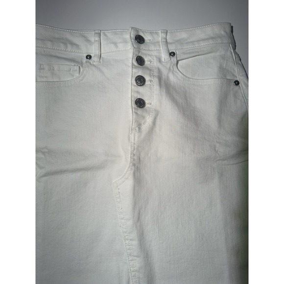 Ann Taylor LOFT Womens White Button Fly Denim Skirt Size 0 - Picture 6 of 7